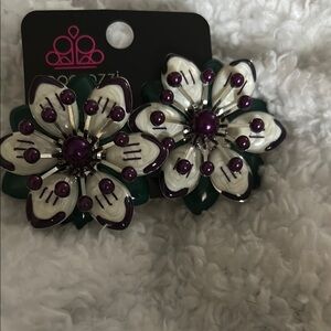 Paparazzi Purple and Green Floral Hair Accessories